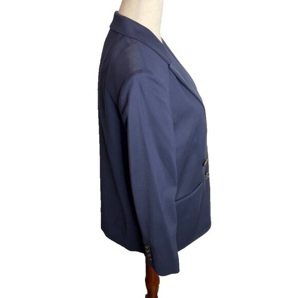 J.Crew $278 Petite Double Breasted Relaxed Blazer City Twill Navy Size P0 BX787 - Picture 4 of 10